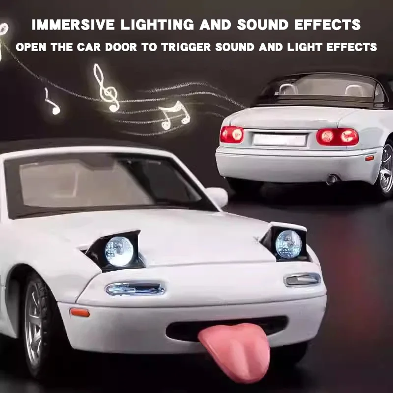 1:32 Mazda MX5 MX-5 RX7 Supercar Metal Alloy Diecast Toy Car Model Collectibles Birthday Gift Sound & Light Children Toy Hobbies