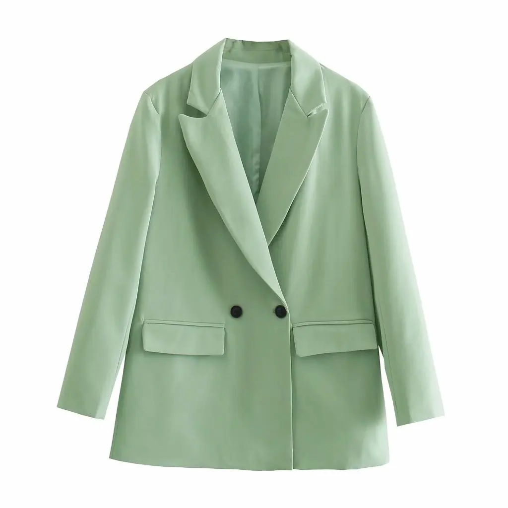 

Summer Women's Loose Double-breasted Suit Jacket European American Style New Faux Fur Outerwear