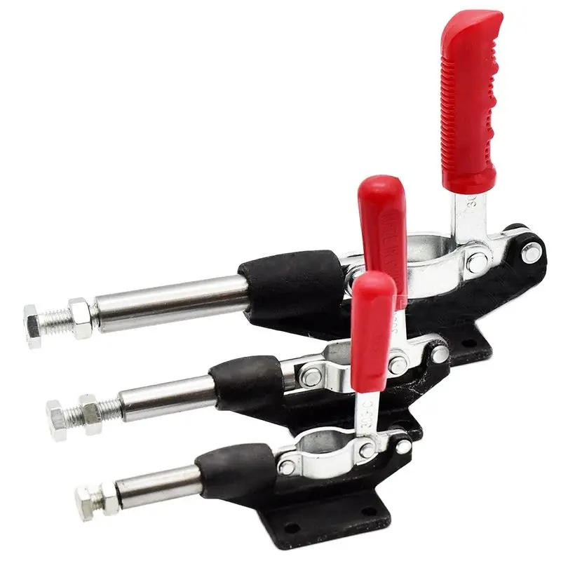 32/42/60 мм плунжерный ход, металлический нажимной рычажный зажим 227/386/680 кг, пластиковая крышка, ручка, основание из ковкого чугуна, нажимной зажим