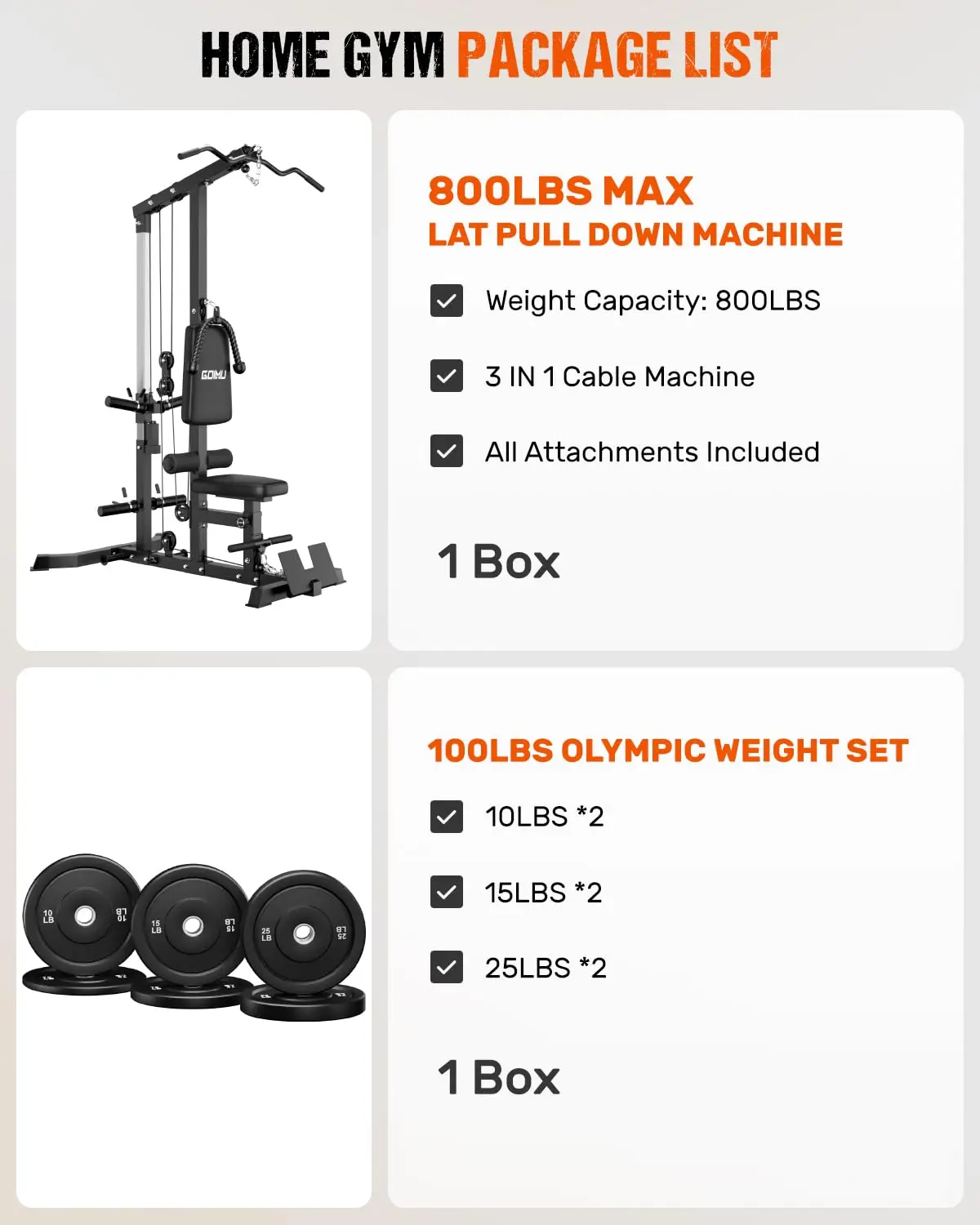 LS01 LAT Pulldown Machine, LAT Row Cable Machine with AB Crunch, LAT Tower with Cable Row Attachments, 3 in 1 Pulley image 2