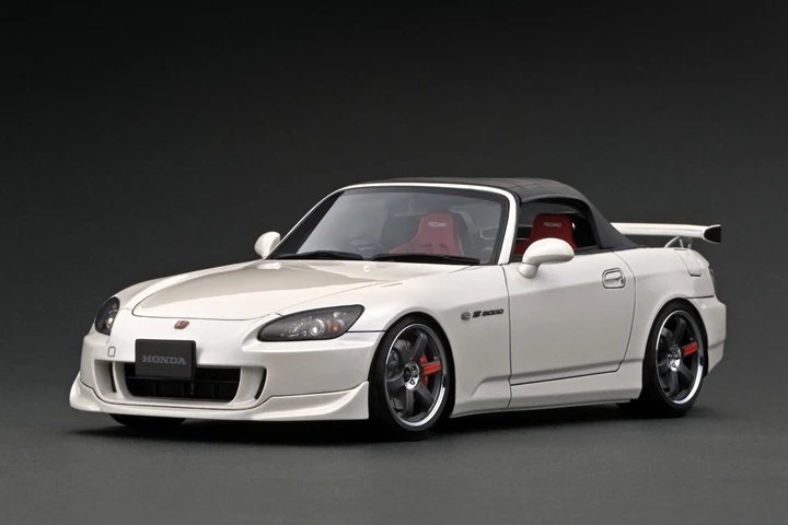 IG 1:18 S2000 AP2 blanco con motor JDM simulación Edición Limitada resina Metal estático coche modelo juguete regalo