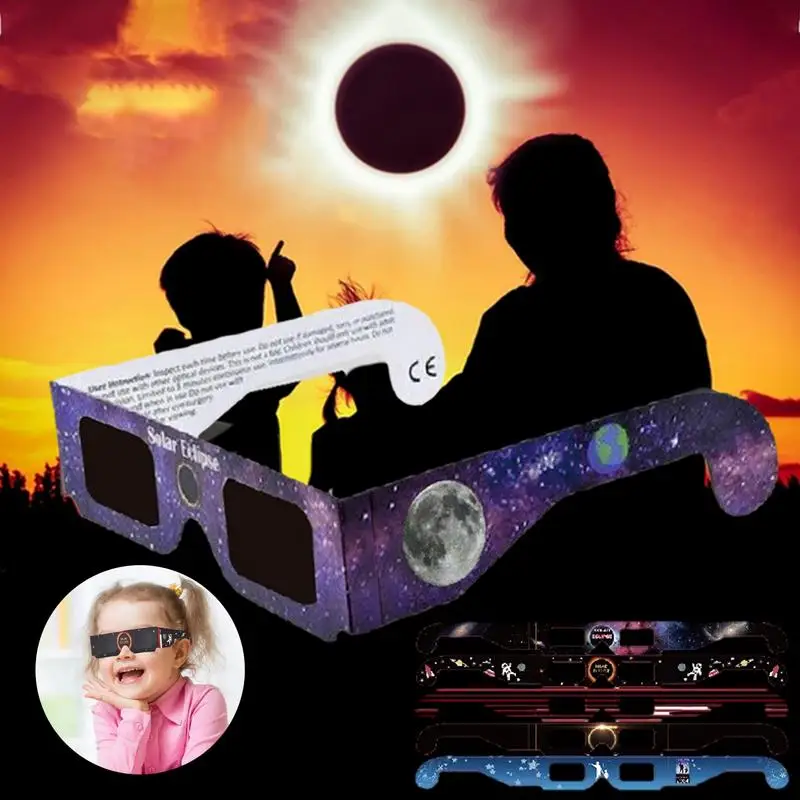 Solar Eclipse Glasses Safety Shade Direct View Of The Sun Protects Eyes From Harmful Rays During Random Color