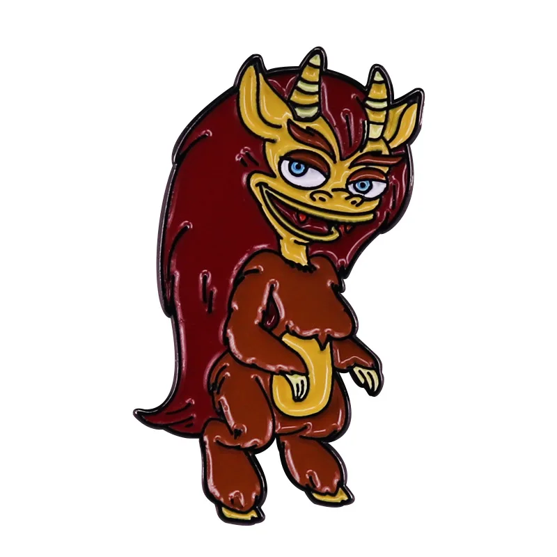 C2685 Anime Collection Enamel Pin Big Mouth Hormone Monster Badges Lapel Pins for Backpack Women\'s Brooch Jewelry Accessories