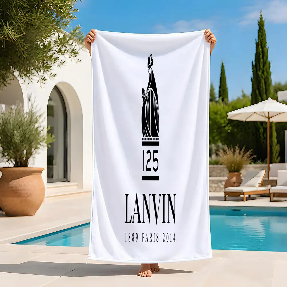 Toalla de la marca L-LANVIN, toalla de playa extra grande, de secado rápido, sin arena, súper absorbente, ligera, caliente
