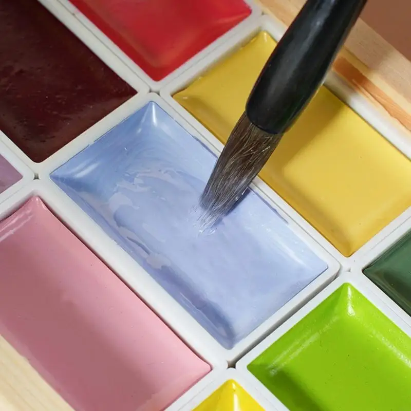 

Compacts Travel Watercolor Set 12 Colors Handmade Painting Sketching Watercolor