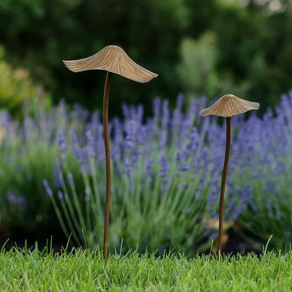 Retro Garden Decoration Metal Rusty Mushroom Halloween Decoration Metal Rusty Mushroom Plaque Mushroom Decoration Lawn