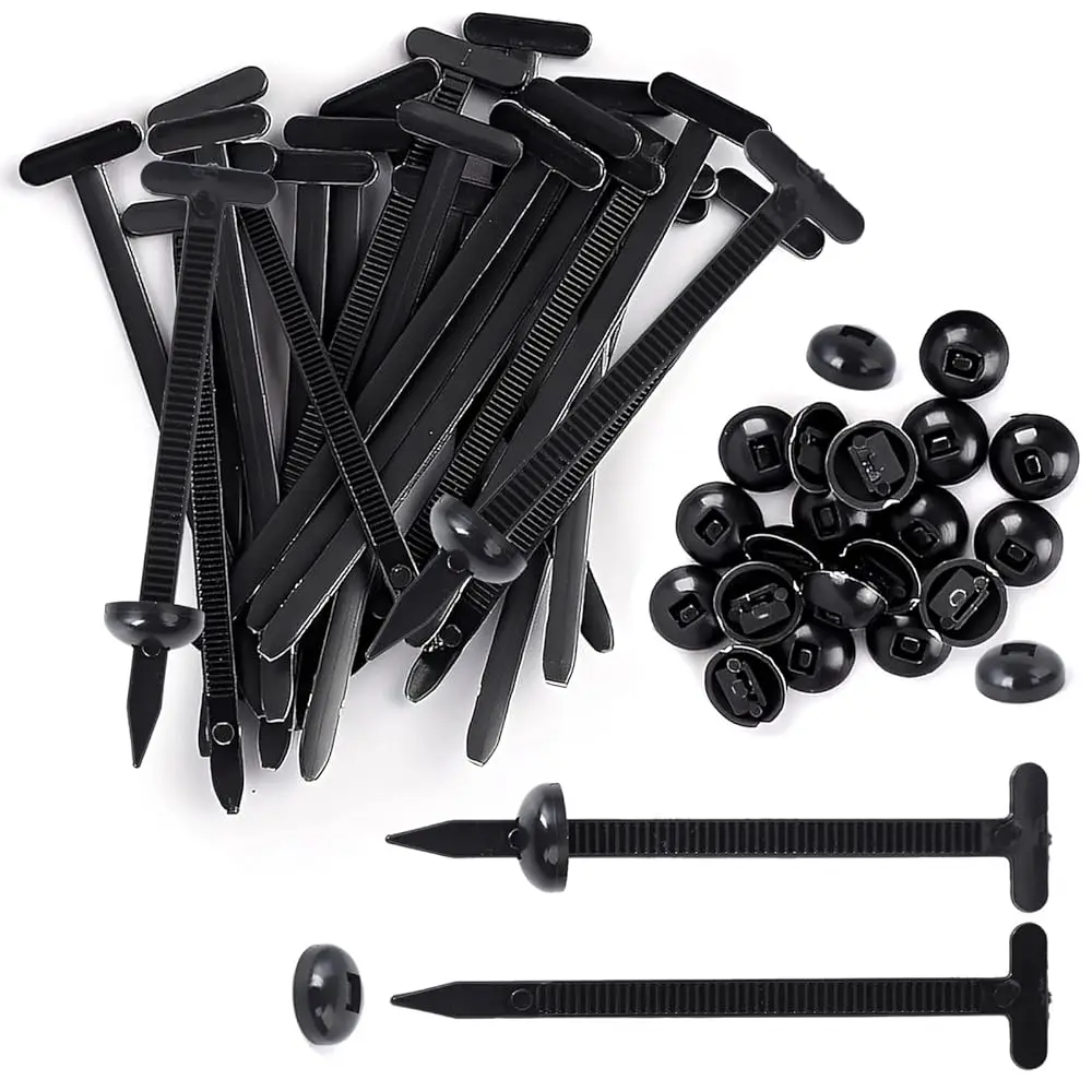 

Universal T-type Nylon Cable Ties，Self-Locking Buckle Clips Zipper Clips for Automotive Repair, Desktop Cable Bundling, Machi