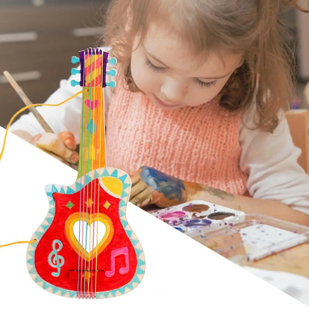 for Children DIY Wooden Handmade for Child Creative Guitar Material Decorations Guitar Material for Children