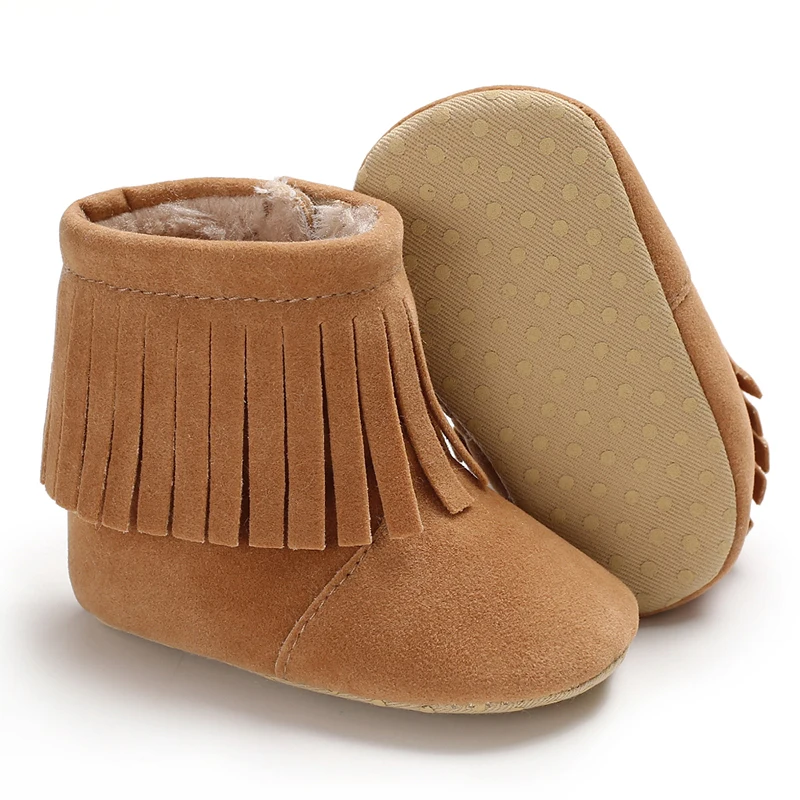 Winter fashion simple thick velvet warm cotton boots, newborn cotton shoes suitable for 0-18 months old