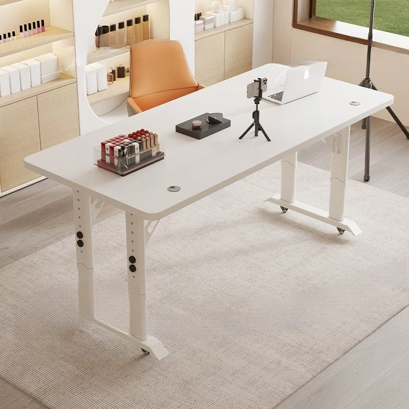 Computer desk Lifting workbench Household table Mobile bedroom Lifting double display desk
