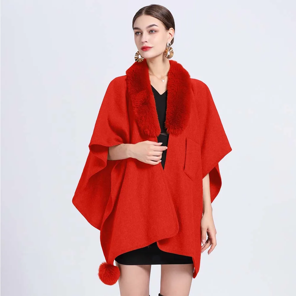 

Шерстяное пальто, весенний женский плащ, пончо, зимняя теплая шаль, женская накидка-палантин, пальто из искусственного меха кролика рекса