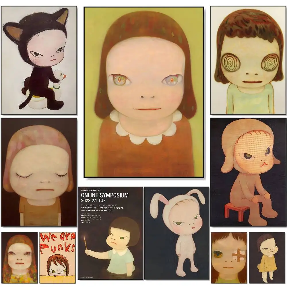 Yoshitomo Nara Dream Doll Vintage Poster HD selbstklebende wasserdichte Poster vielseitige Dekoration für Häuser Bars Hotels mehr