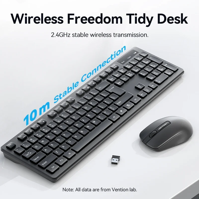 Vention Office Home Wireless Keyboard And Mouse Set Support English Spanish Computer Business Office Gaming Key Mouse Cover Kit