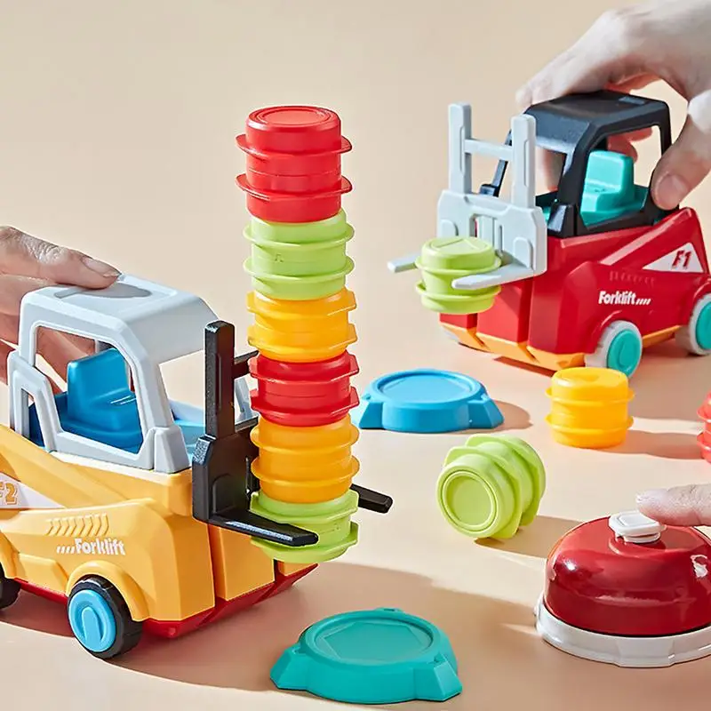 

Children's Engineering Truck Forklift Press Shovel Toy Car Suit Education Stacking Toy Board Game for Party Boys Birthday Gift