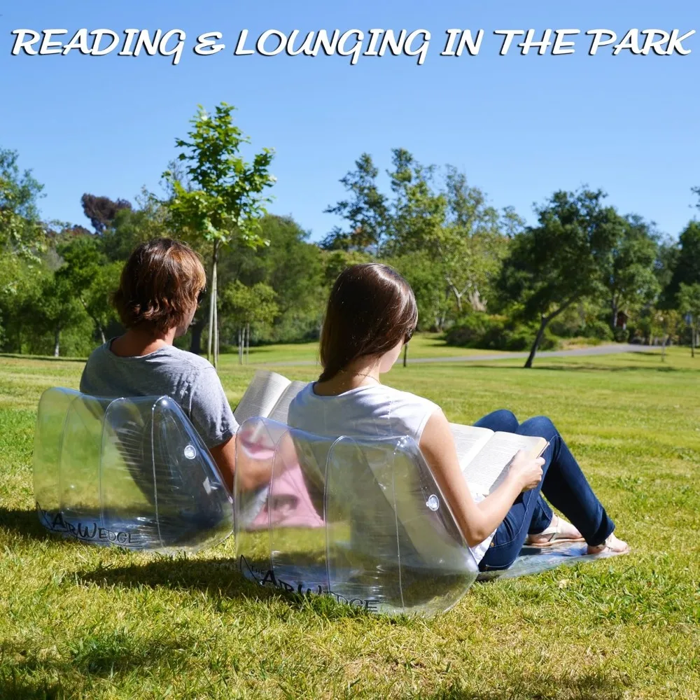 

Inflatable Beach Chair 2-Pack - Ultra Lightweight Portable Air Lounger for Outdoor Relaxation at Beach, Park & Concerts