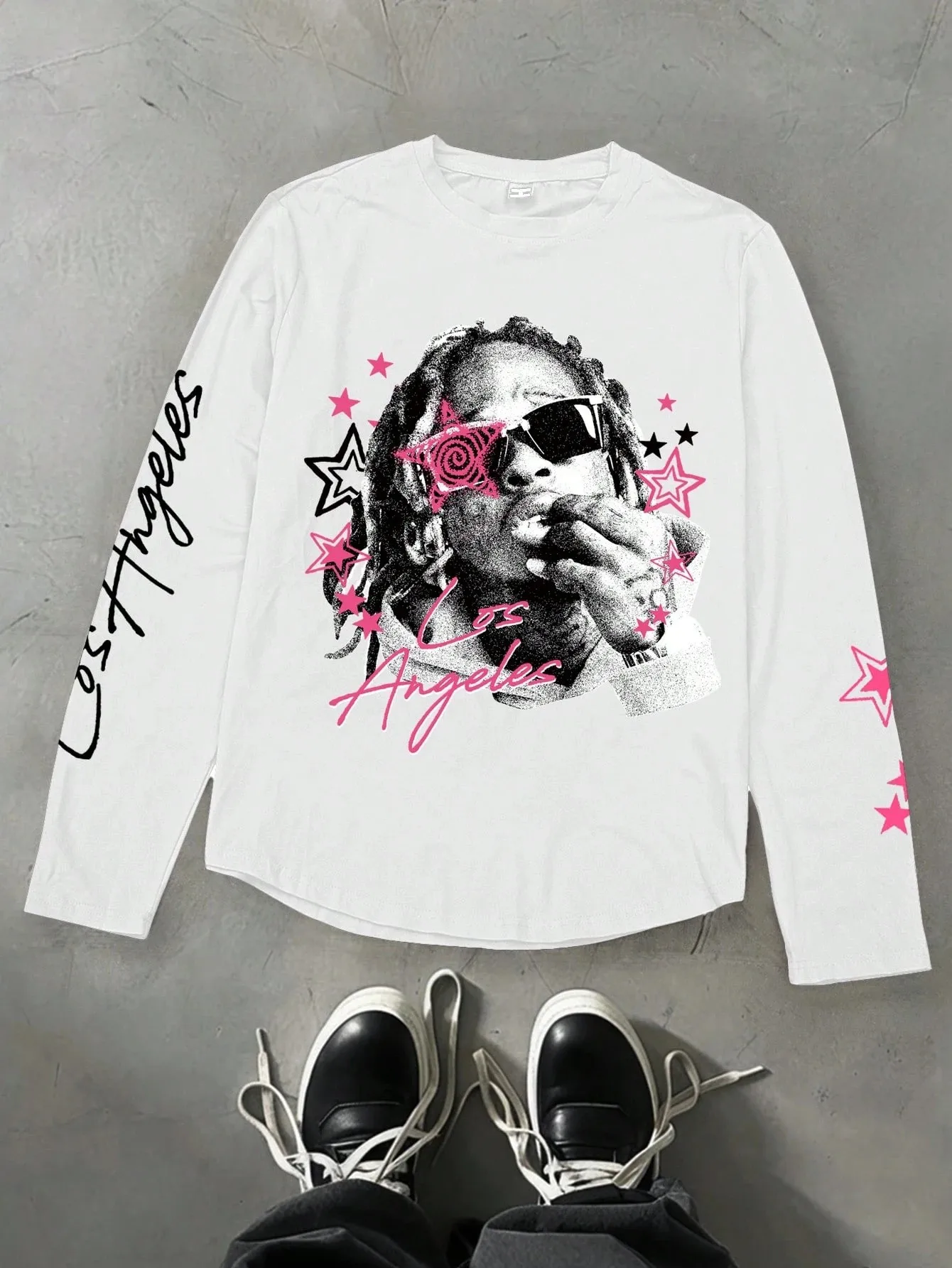 تي شيرت رجالي جديد بأكمام طويلة لربيع وخريف 2025 يتميز بأزياء الشارع والراحة مع طباعة نمط ثلاثي الأبعاد #2