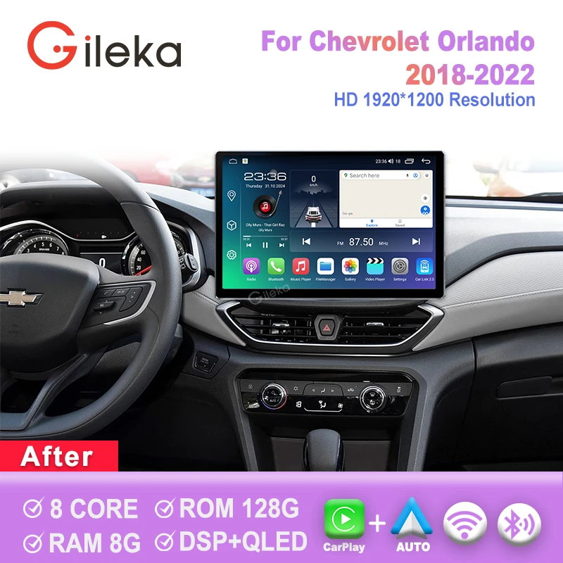 13.1 inch Screen Android For Chevrolet Orlando 2018 -2022 Car Radio Stereo Multimedia Player Carplay WiFi GPS Head Unit
