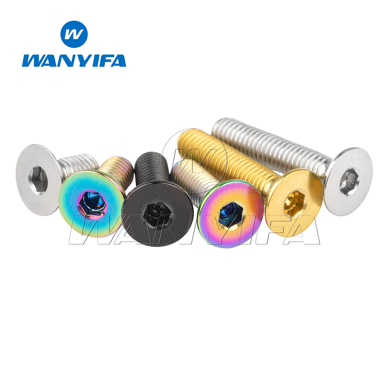 Wanyifa Titanium M3x6/8/10/12/15/18/20mm Allen Key Flat Head Screws Bike Bicycle Bolts