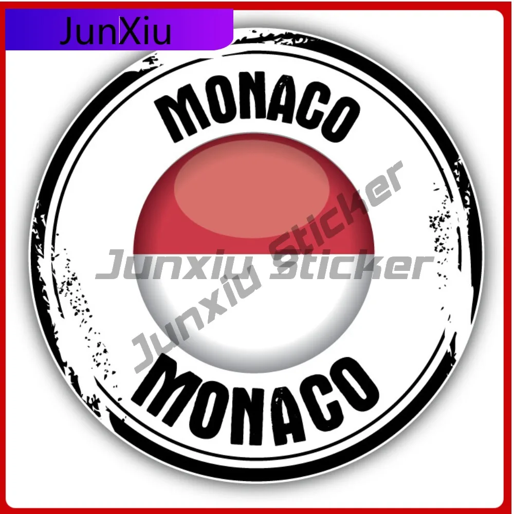 

Monaco Flag Grunge Stamp Car Decal Bumper Stickers Funny Style Car Use For Car Window Decorative Decor Vehicle Exterior Decor