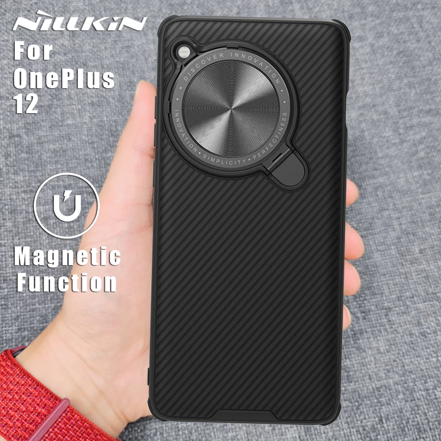 

NILLKIN for OnePlus 12 5G case Magnetic Adapt Magsafe Lens 360 full Camera Protection CamShield Back cover for Oneplus12