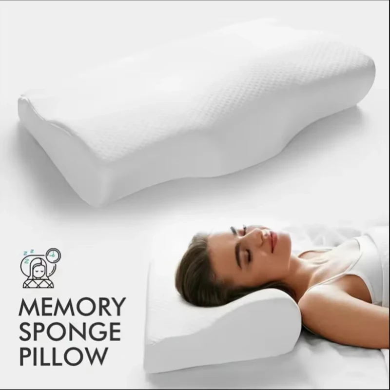 Memory Foam Bed Orthopedic Pillow Neck Protection Slow Rebound Memory Pillow Butterfly Shaped Health Cervical Neck