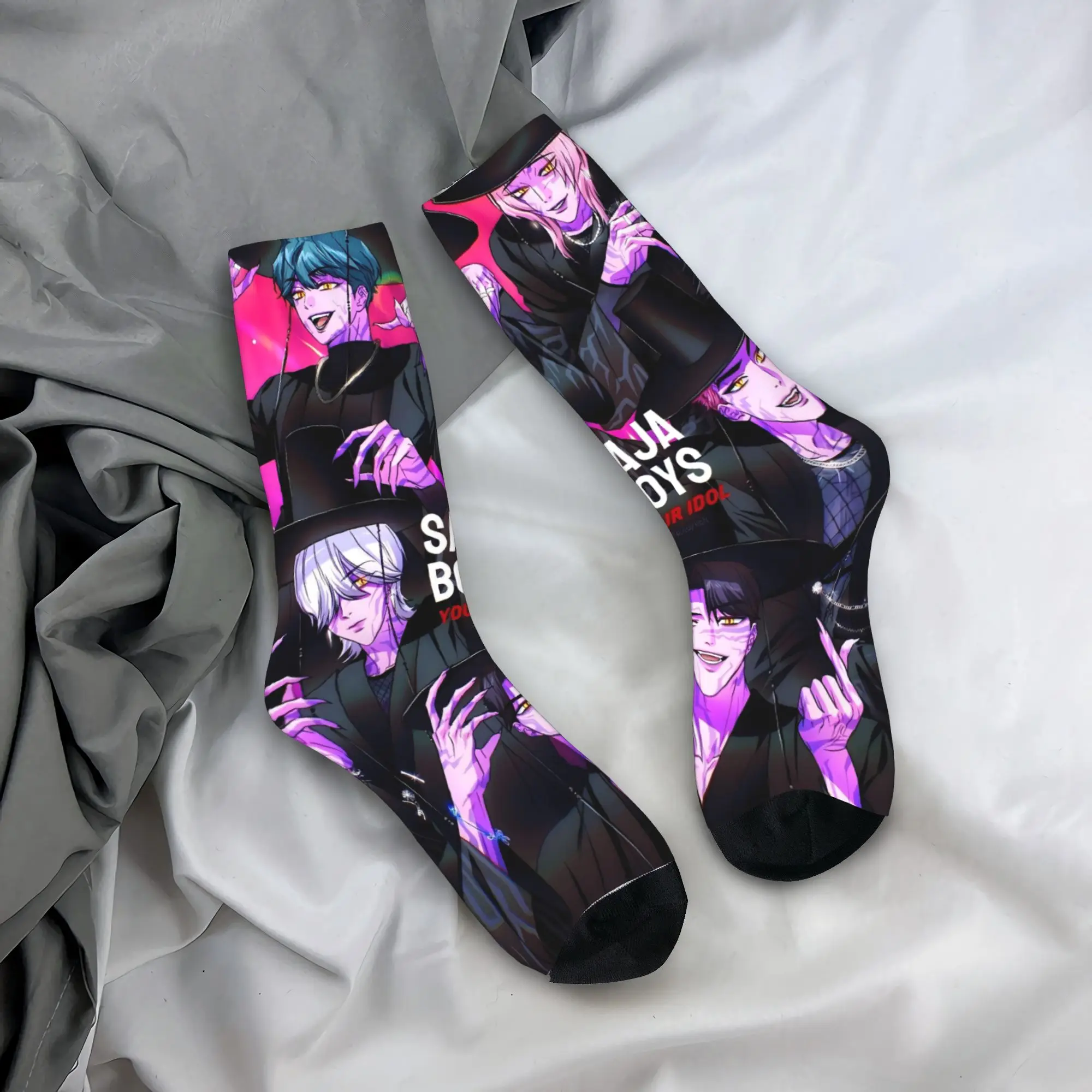 

kpop Demon Hunters Huntrix Socks Anti Bacterial Stockings Men High Quality Cycling Socks Autumn Kawaii Design Socks