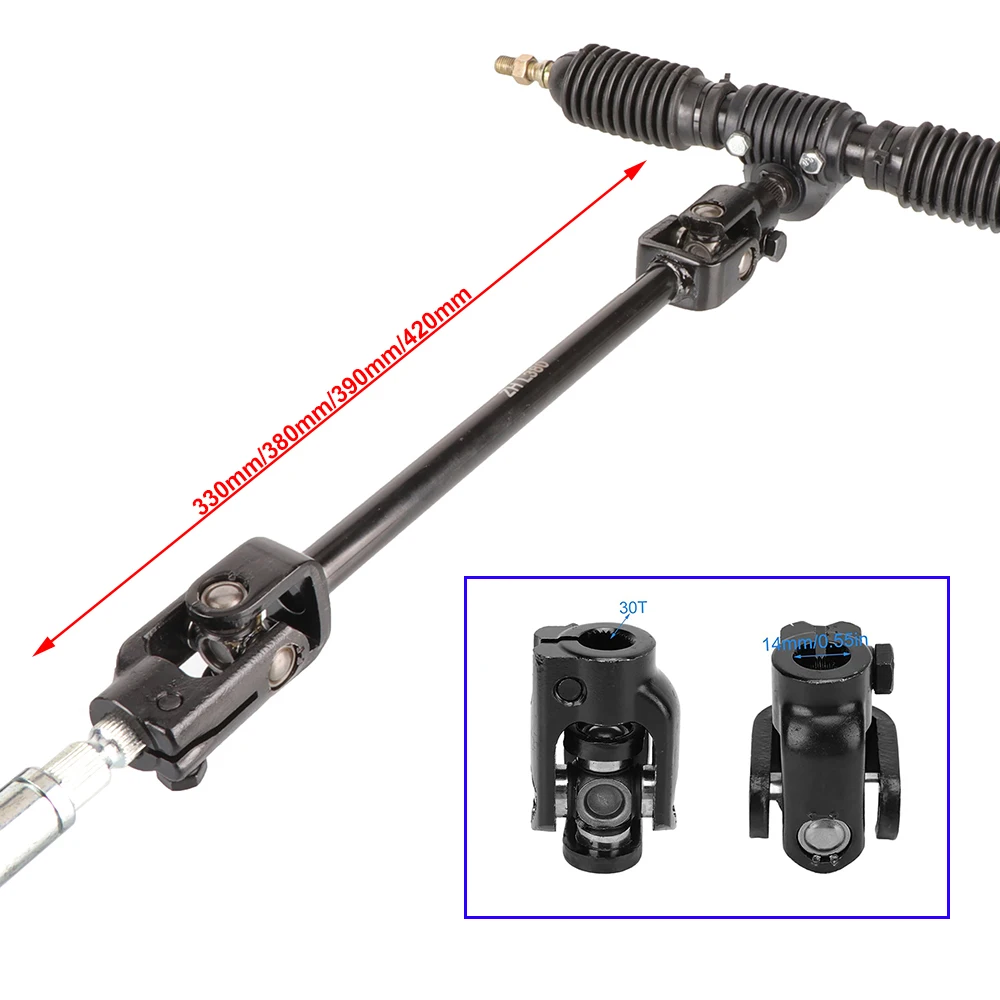 320 мм/420 мм передняя рулевая рейка, шестерня 30T, комплект рулевой тяги с регулируемым валом для 110cc 125cc Quad Go Kart Golf UTV Buggy ATV