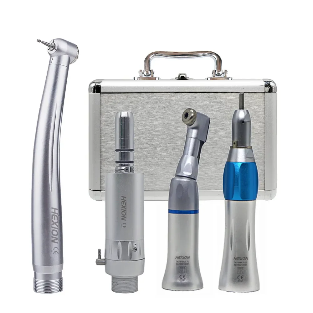 LED Dental Alta e Baixa Velocidade Handpiece Kit com Caixa De Metal, E-Generator, Cabeça De Torque, Botão, 3 Kits De Spray De Água, 4Pcs por Kit