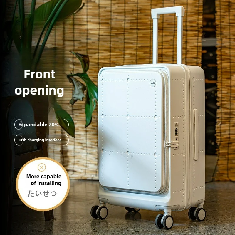 

Side Opening Luggage Compartment Multifunctional and Expandable Rolling Luggage Case Versatile Travel Suitcase on Wheels