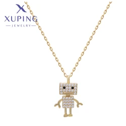 Xuping Jewelry New High Quality Fashion Heart Shape Light Gold Color Pendant Necklace for Women Christmas Party Gifts X000897705