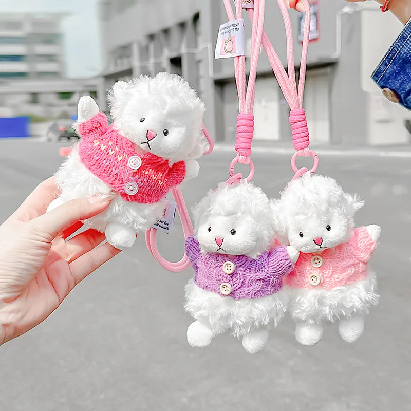 Stuffed Animals Plush Sweater Little Aries Cute Plush Keychain Backpack Pendant Creative Kawaii Brithday Gifts for Friend