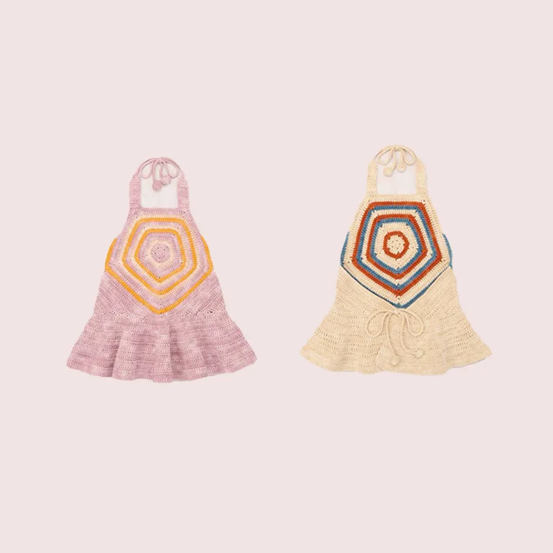 Girls Crochet Halter Top Kids Ruffle Boho Beach Camisole 2026