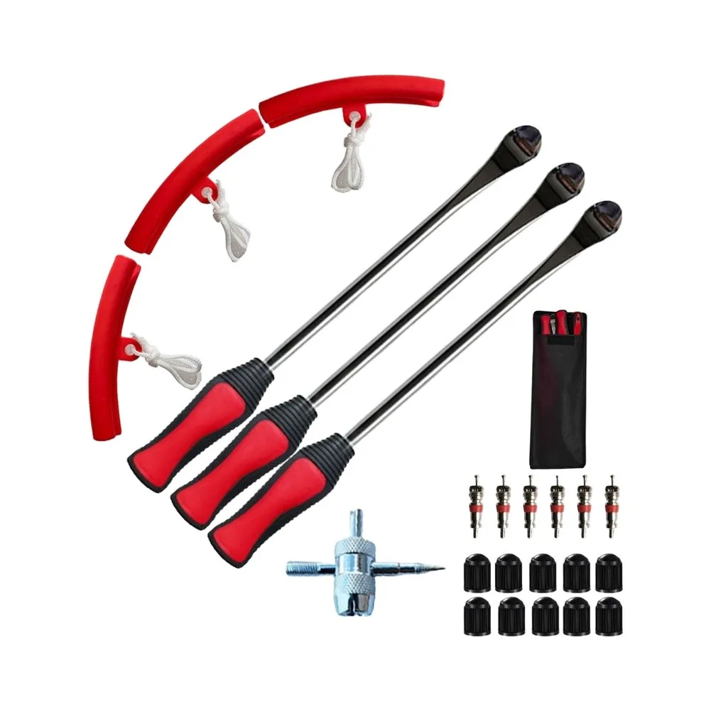 Professional 375mm Tire Spoon Kit For Motorcycle And Dirt Bikes Wheel Changing Tools With Rim Guards And Valve Kit