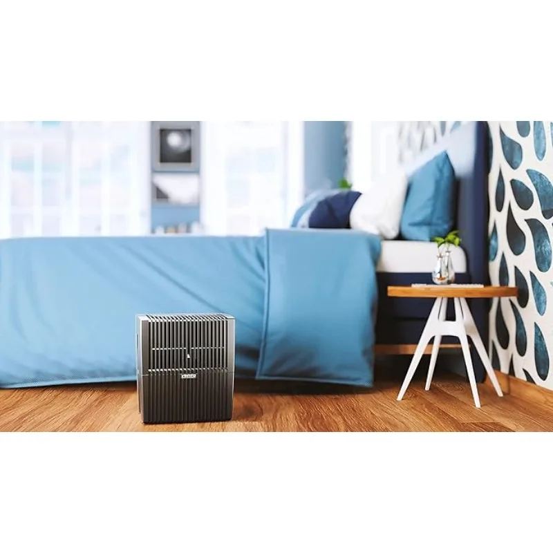 Venta LW25 Comfort Plus Humidifier in Black - Filter-Free Evaporative Humidifier for Spaces up to 485 ft²