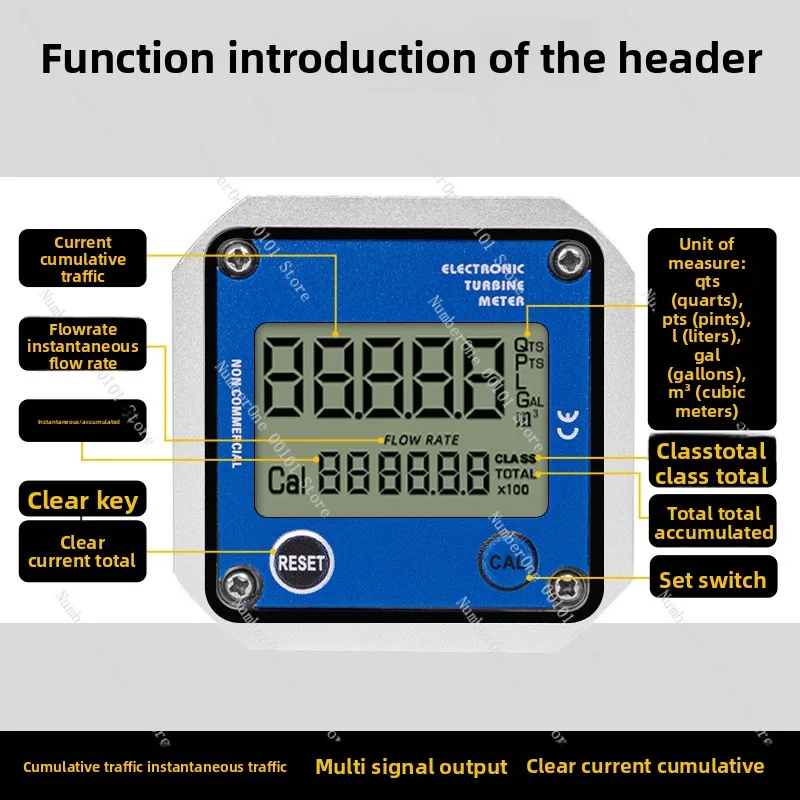 Aluminum Alloy Oval Gear Flow Meter, 2/4 Thread for High‑Pressure Chemical Liquid, Instant & Cumulative Total Flow Display