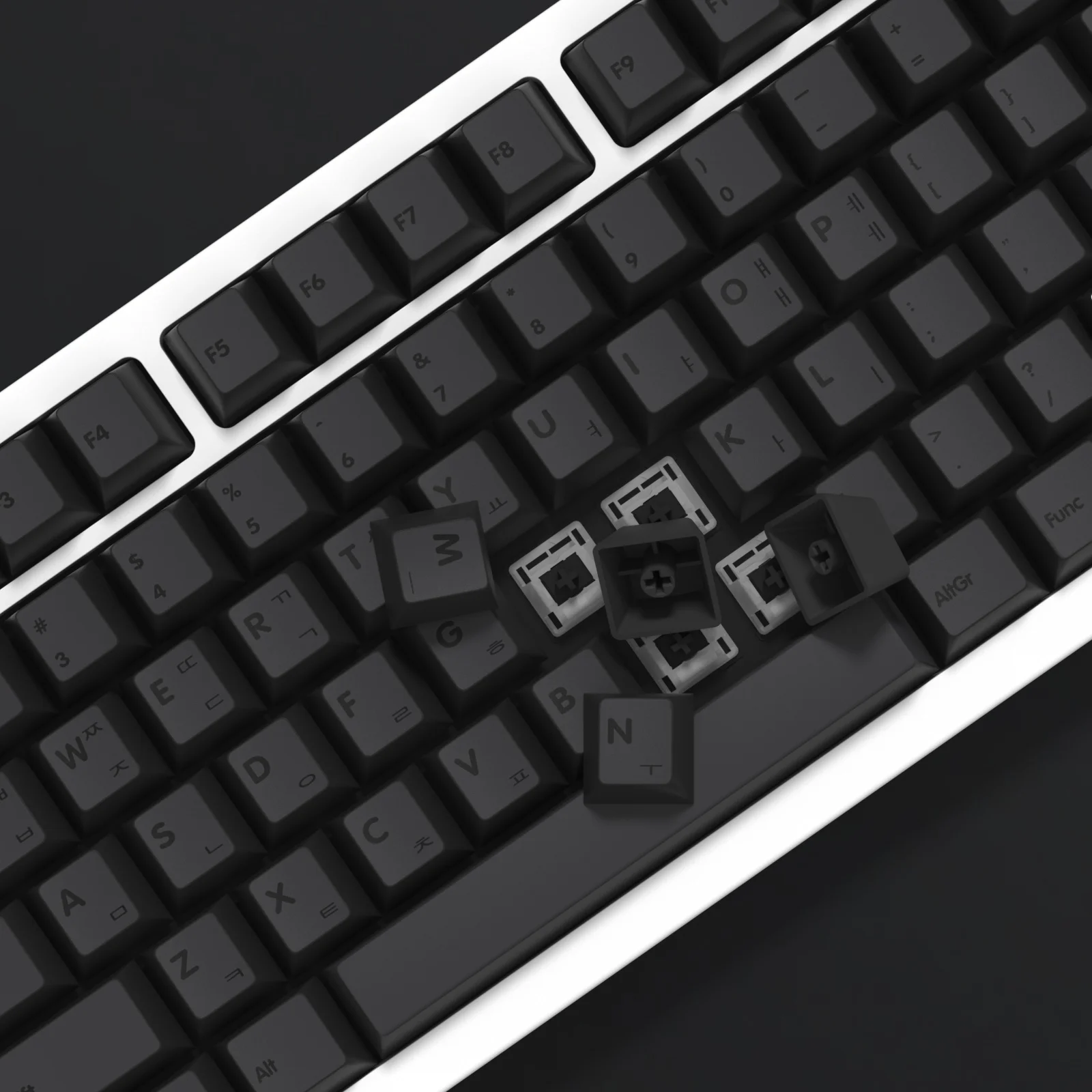 Imagem -06 - Kbdiy-keycaps Mecânicos do Jogo de Teclado Perfil Cereja Pbt Gmk Mínimo Cinza Switches mx Personalizado 139 Teclas para 60 84 100