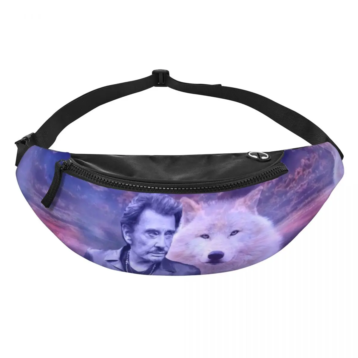 Custom Johnny Hallyday Fanny Pack for Women Men French Singer Rock Music Crossbody Waist Bag Cycling Camping Phone Money Pouch