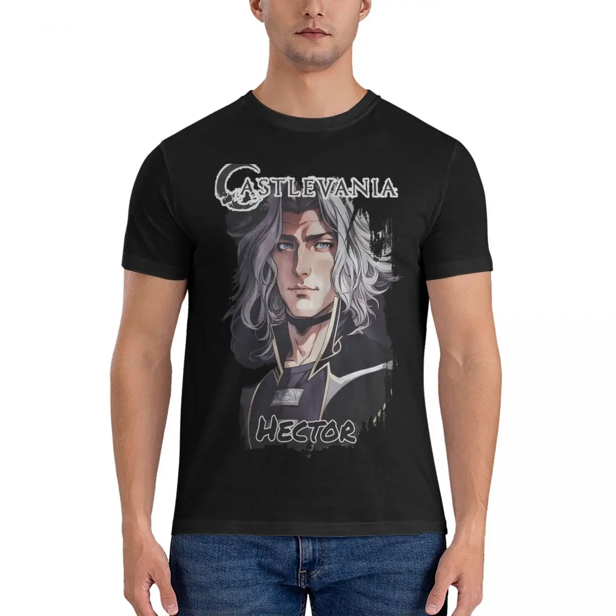 Men's T-Shirts Cool Novelty Cotton Tees Short Sleeve Castlevania T Shirts Round Collar Clothes Unique