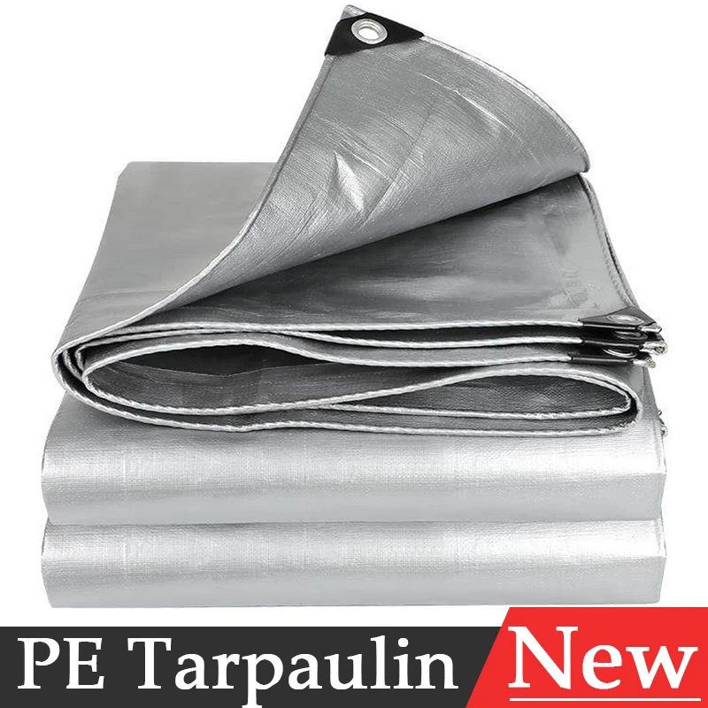 Thicken 0.32mm Silvery Rainproof Cloth Outdoor Awning Shading Sail Boat Car Truck Waterproof Cover PE Tarpaulin