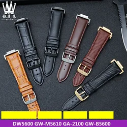 For Casio G-SHOCK Square Watch band DW5600 GW-M5610 GA-2100 Modified Genuine Leather Watch Strap High Quality Adapter Bracelet