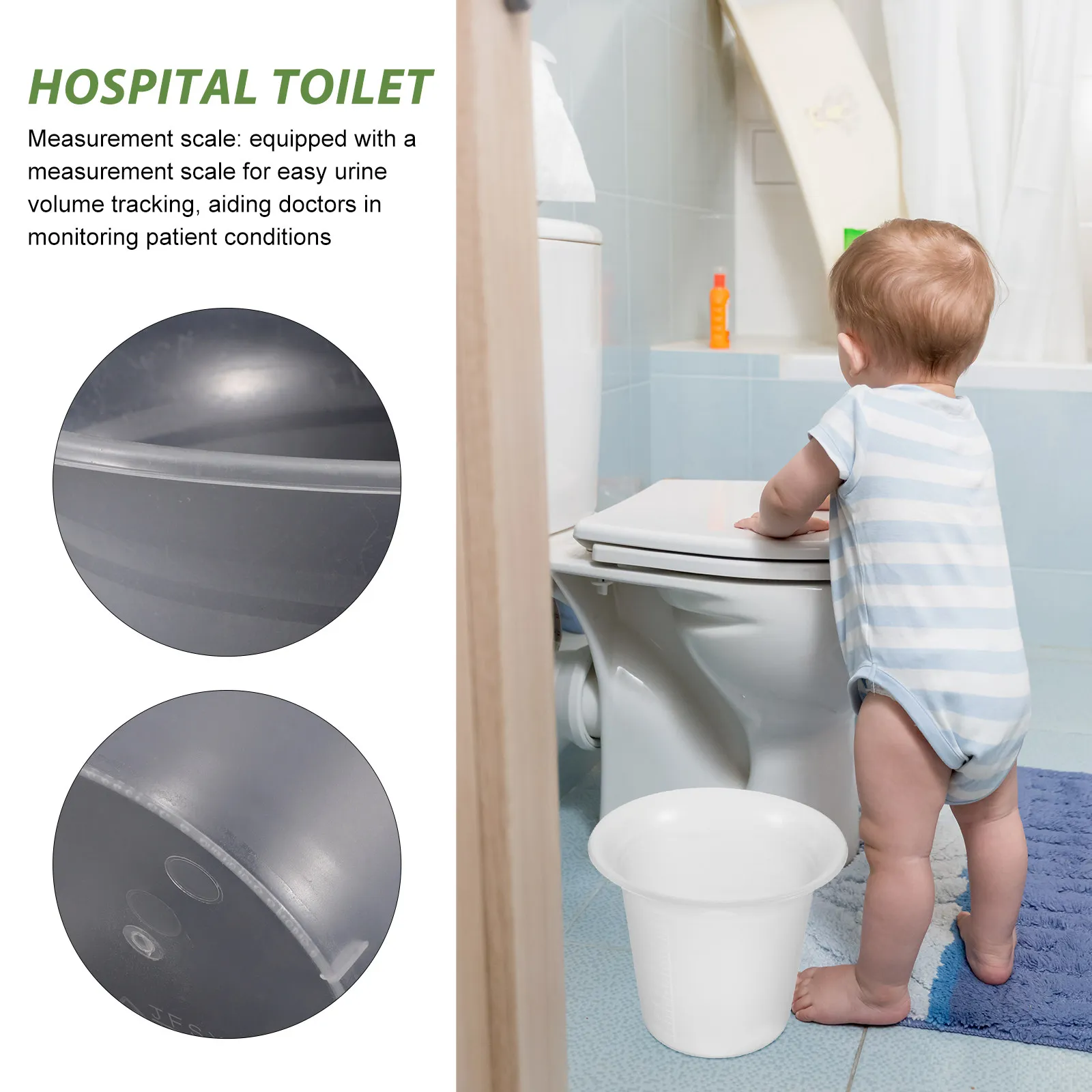 Potty Pee Bottle Urine Tank Frosted Nonslip Thickened Round Design Bedside Use Spittoon Urinal for Men Women Kids Elderly