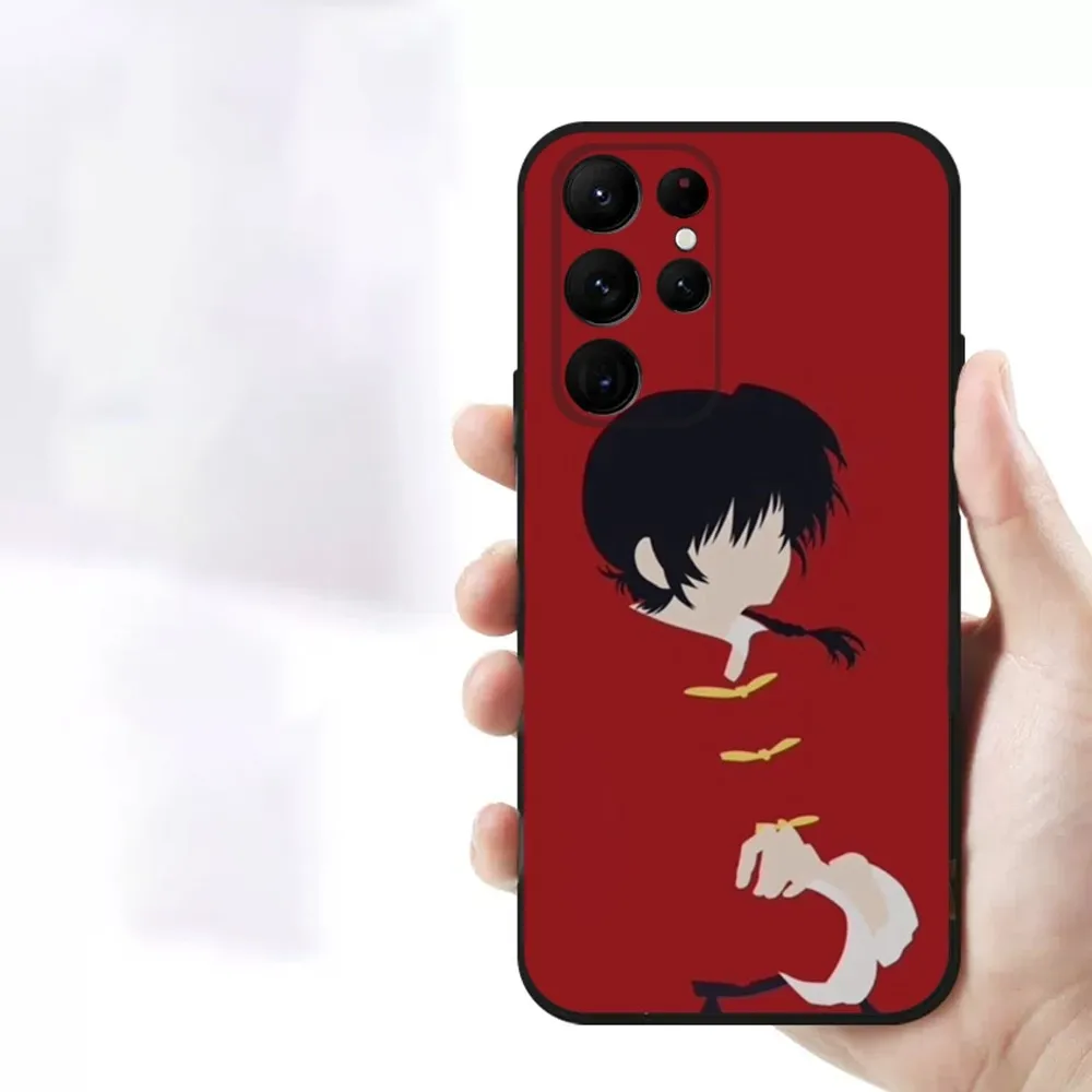 Cartoon R-RANMA 1 2  Phone Case For Samsung S23,23,22,30,21,10,9,Note20 Ultra,Lite,Ultra,5G,Plus,FE,Black Soft Case