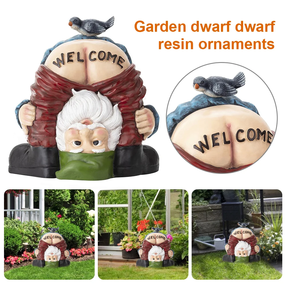 Multiple Sculptures Garden Dinosaurs Gnomes Animals Yard Resin Decor Landscape Funny Artificial Art Wall-mounted Bear Napping