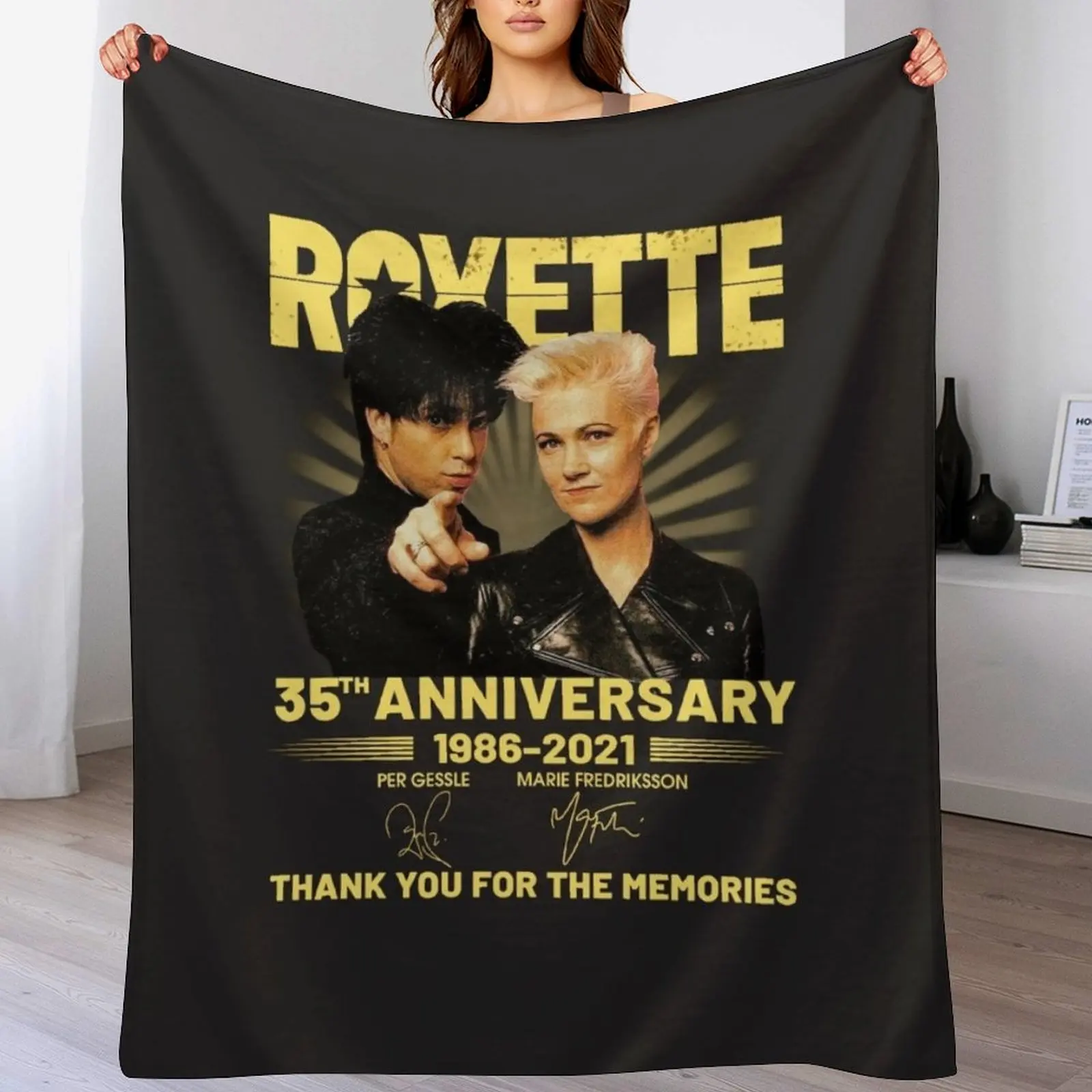 

Roxette 35TH Anniversary 1986-2021 Throw Blanket blankets and throws Plaid Blankets