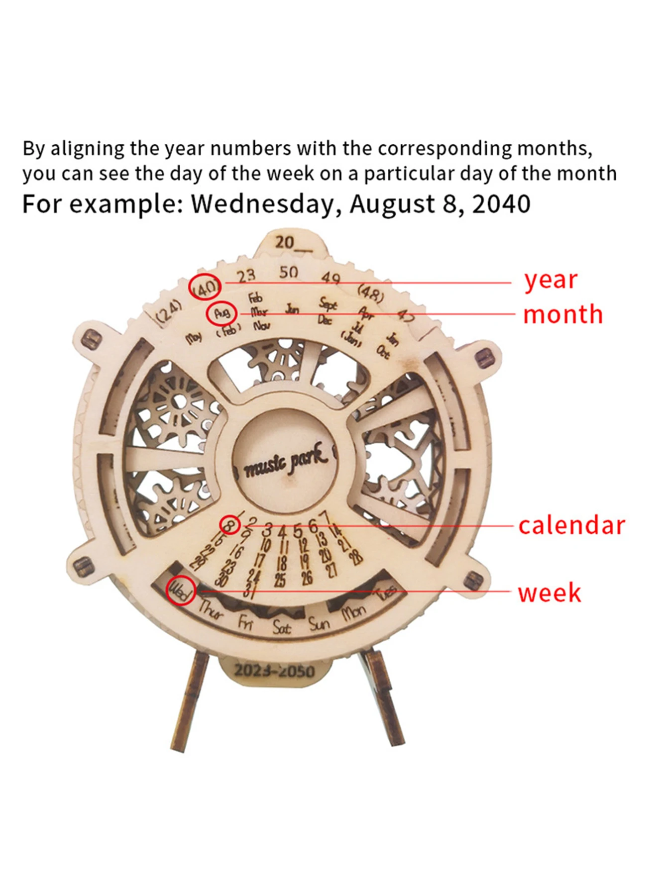 3D Holz puzzle ewige 3D Holz puzzle Kalender mechanische Zahnräder Spielzeug Gebäude Set Brain Teaser Spiele Engineering Spielzeug Modell