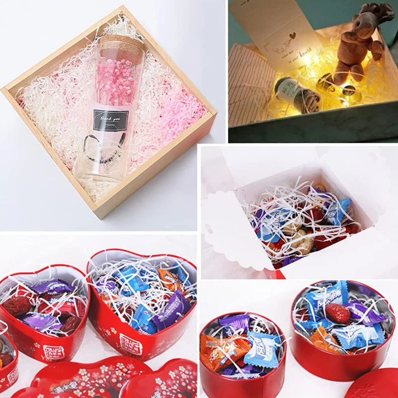 20/40/60 جرام الرافية ورقة تمزيقه وخيوط تمزيقه التجعيد النثار الوردي أبيض أسود لتقوم بها بنفسك هدية صندوق التفاف وملء سلة TMZ #5