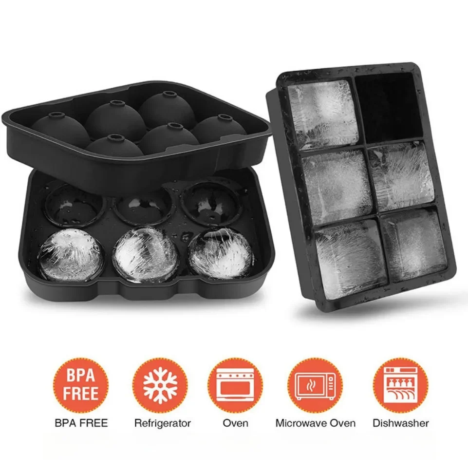 

2 Pack Silicone Ice Ball Maker Mold with Leak-Proof Lid Whiskey Sphere Ice Cube Trays for Bourbon Cocktails Easy Release