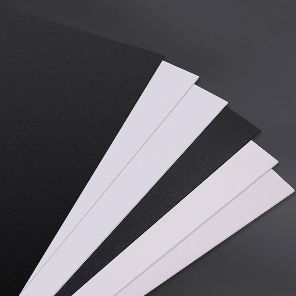 10Pcs Frosted White/Black PP Plastic SheetThickness 0.3/0.4/0.5/0.6/0.8/1/1.5/2mm 100x100mm - 100x200mm DIY Projects Crafts