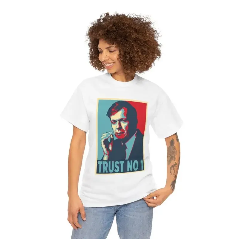 X Files Trust No One T Shirt Smoking Man Sci Fi Fan Quote Cotton