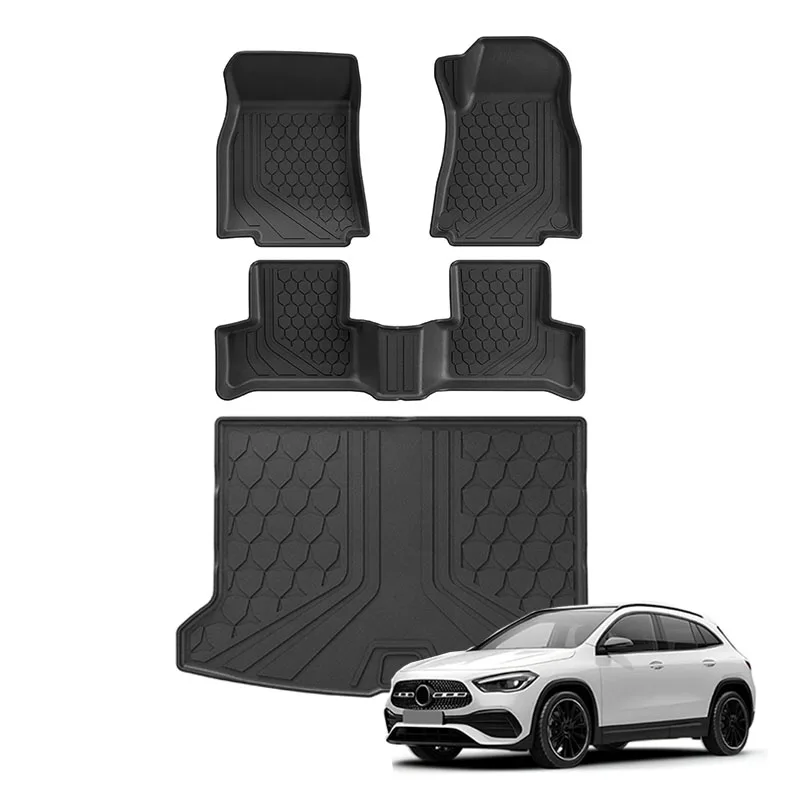 Car Trunk Mat For Mercedes Benz GLA 200/220/250 2025-2026 TPE Floor Mats All Weather Waterproof Rear Trunk Cargo Liner Pads